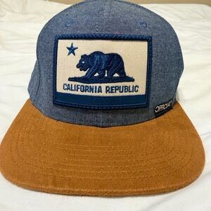 California Republic Denim and Tan Cap